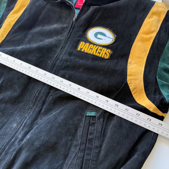 Green Bay Packers Vintage NFL Suede Bomber Jacket Size M - Picture 12 of 16